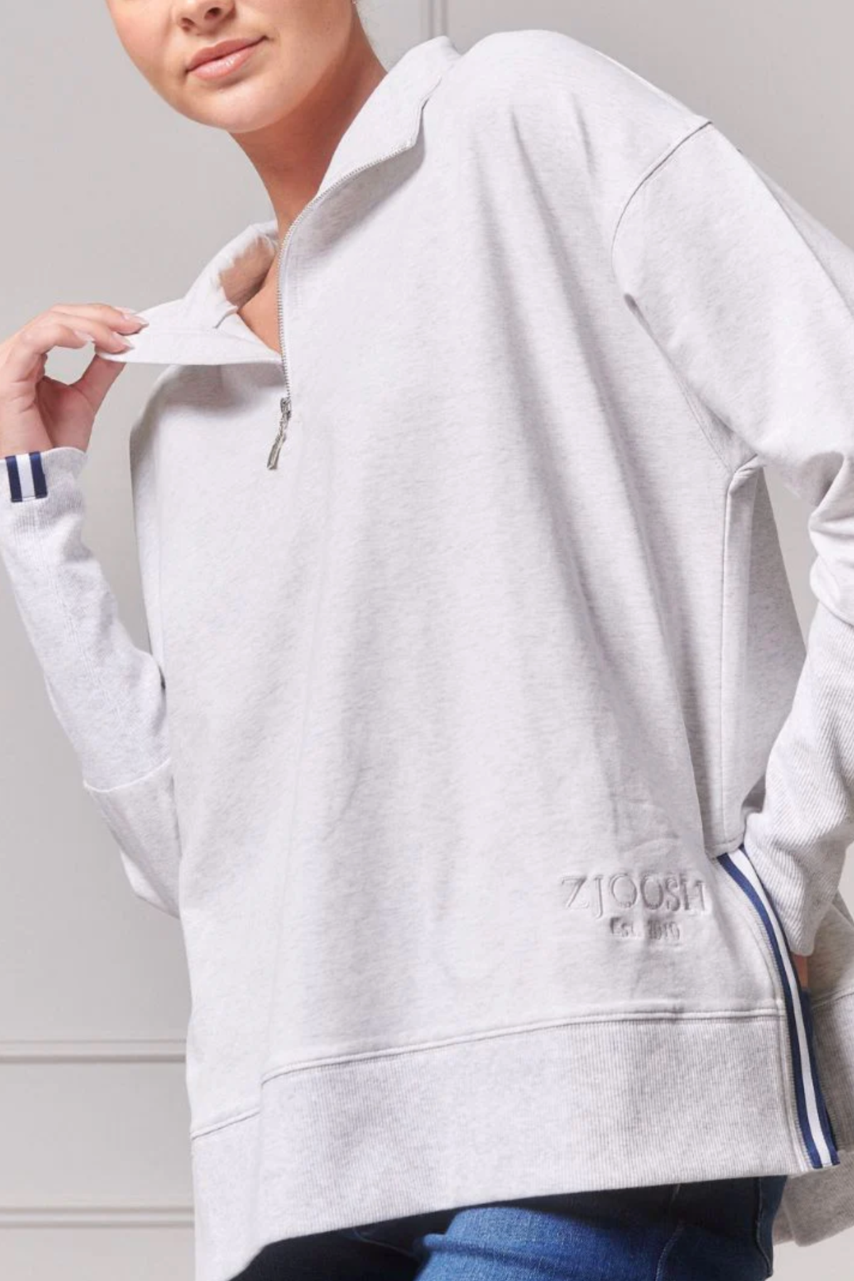 Alysha Zip Through Sweatshirt Grey