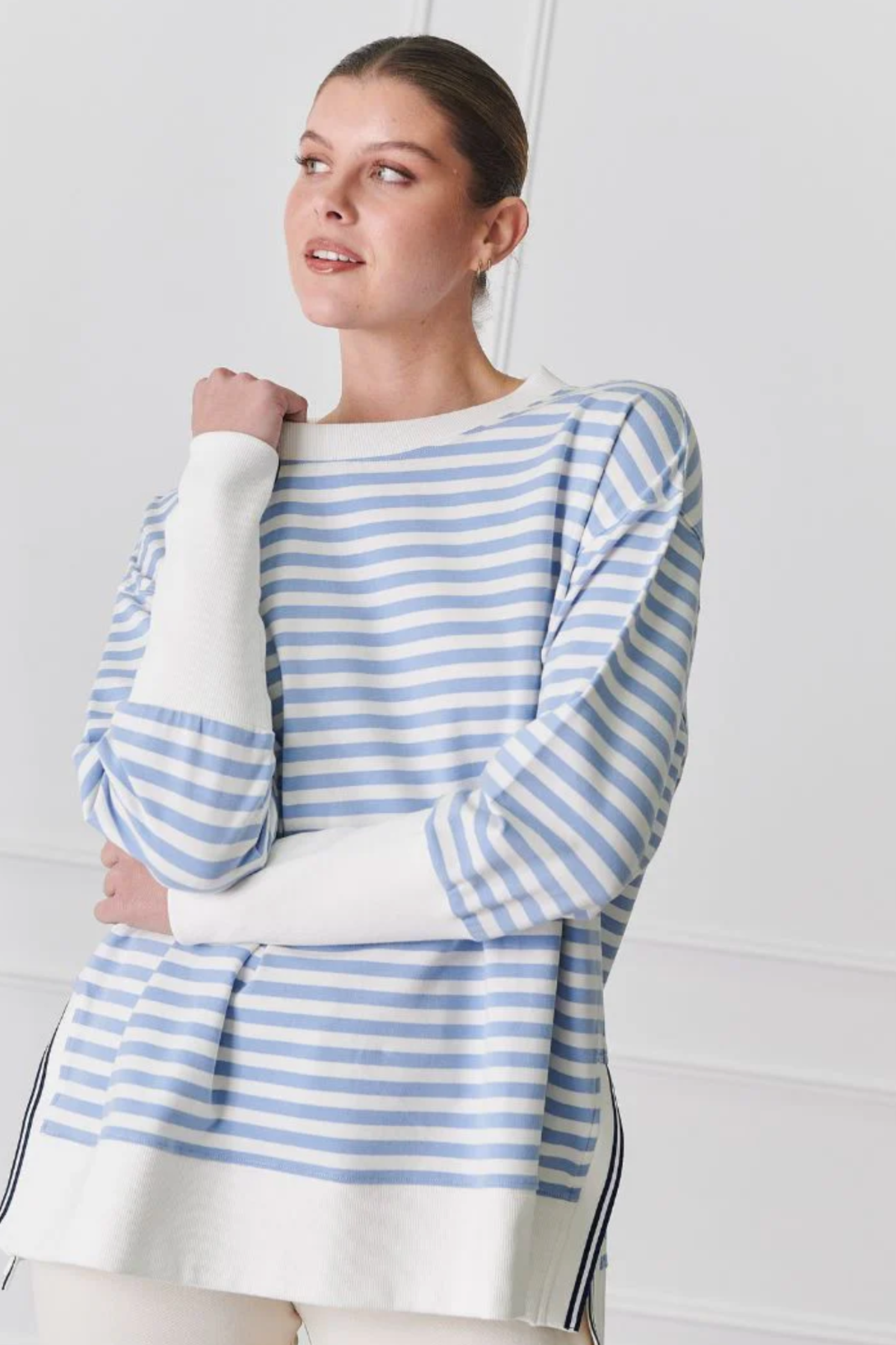 Claudia Striped Sweatshirt Blue