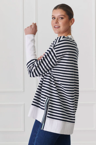 Claudia Striped Sweatshirt Indigo