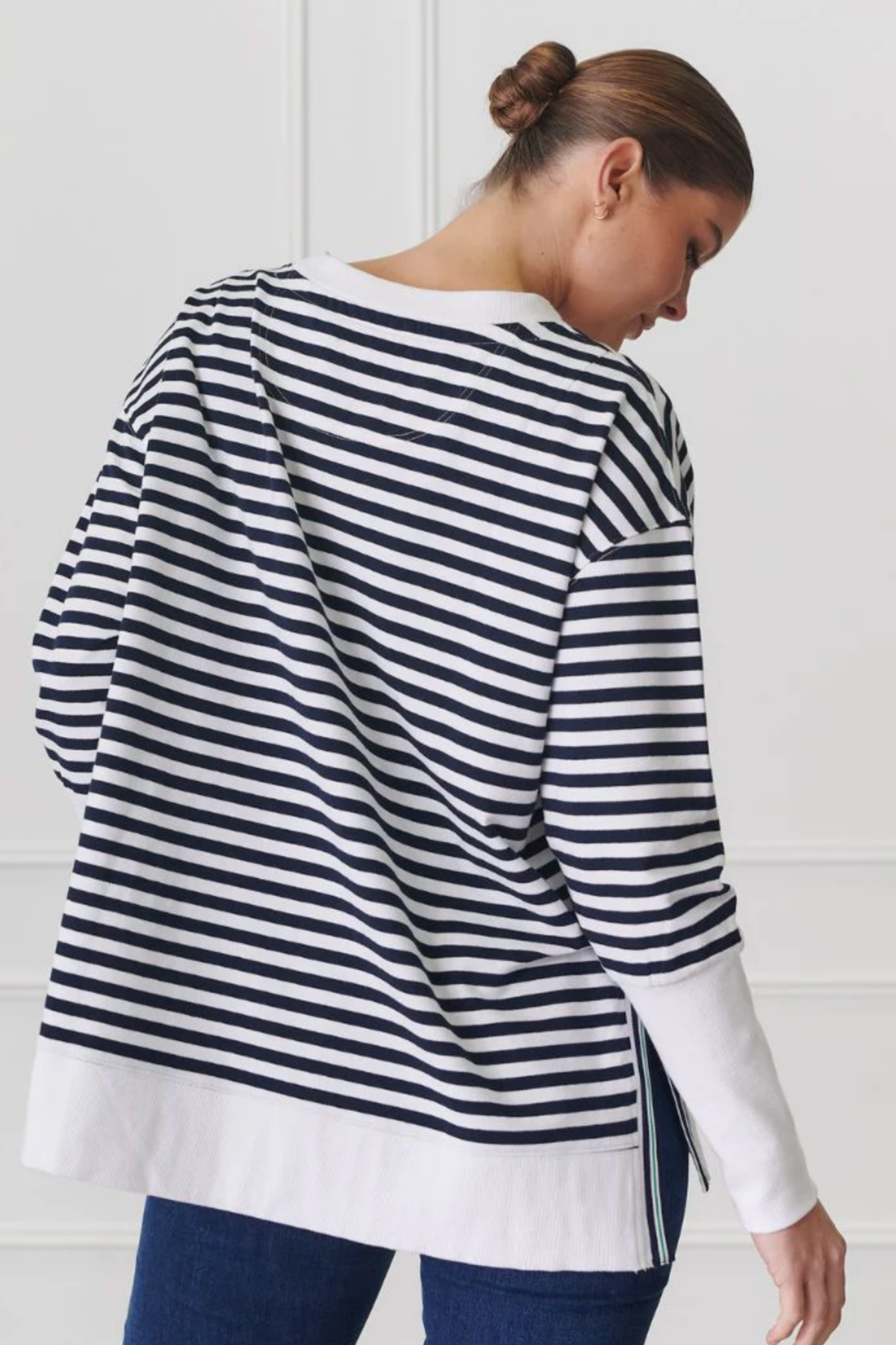 Claudia Striped Sweatshirt Indigo