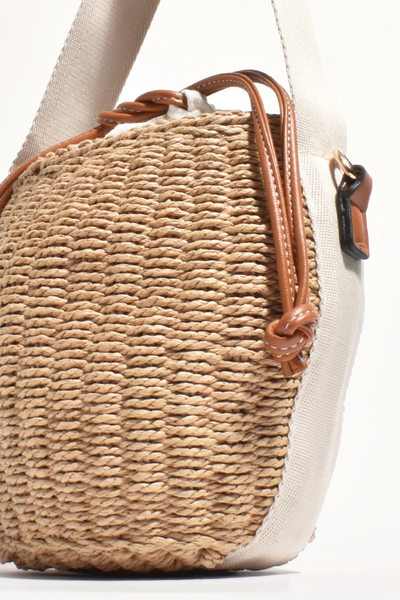 Cleo Woven Bucket Handbag