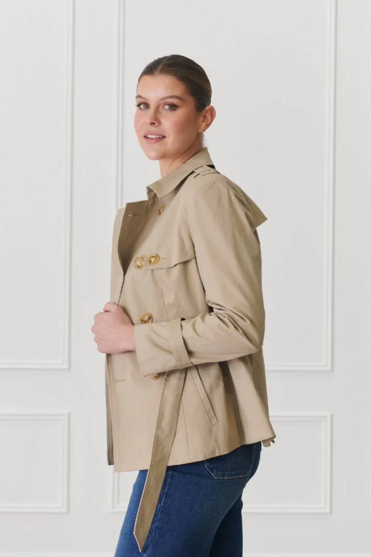 Ella Cropped Trench Coat
