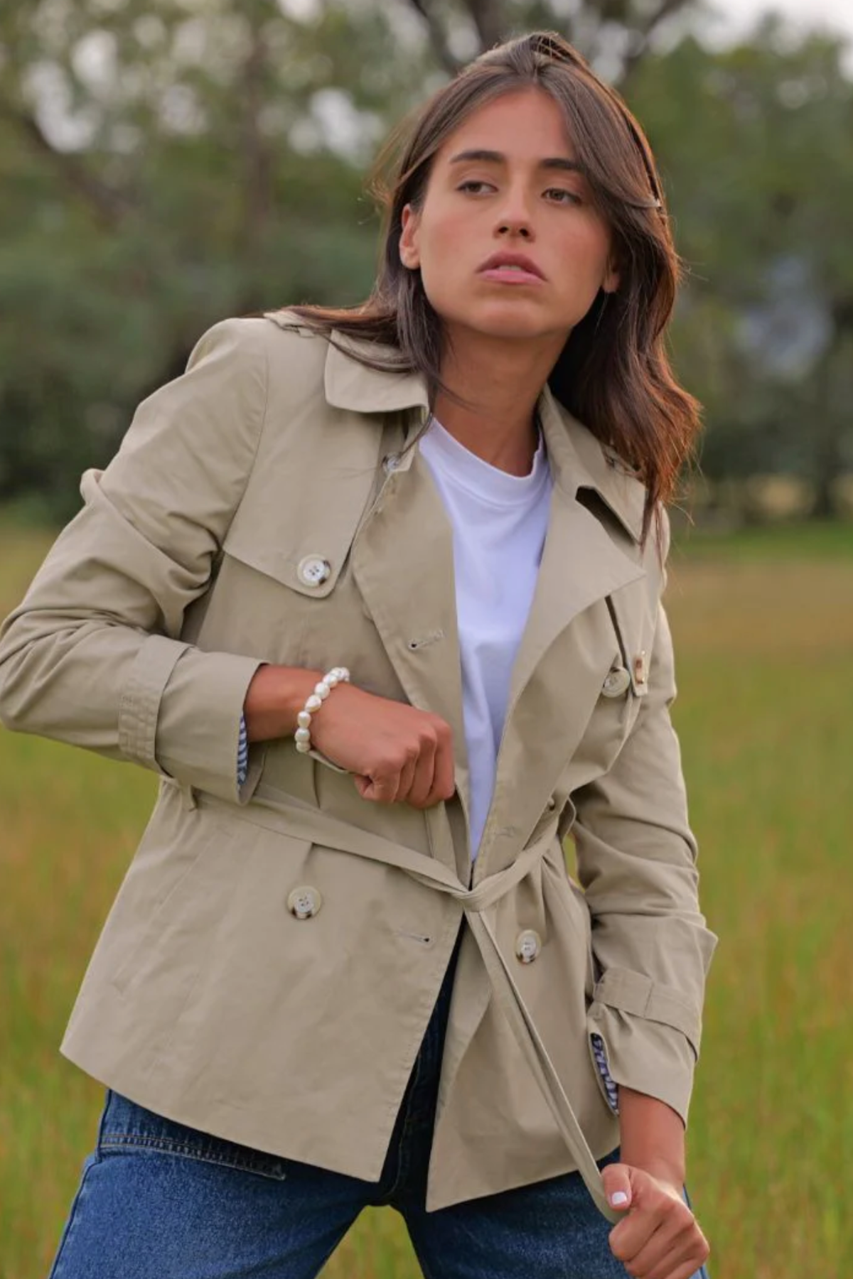 Ella Cropped Trench Coat