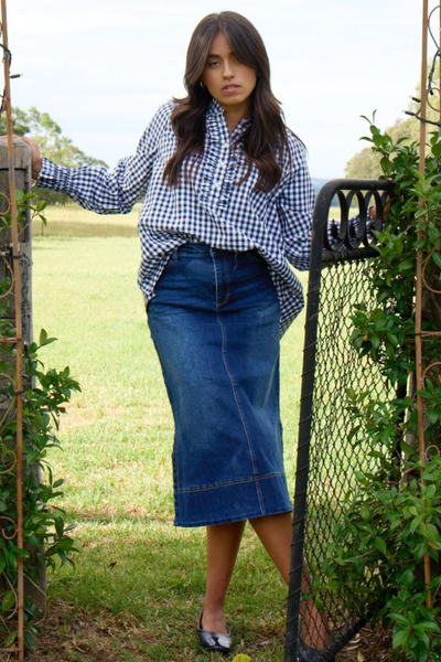 Hartford Navy Check Shirt