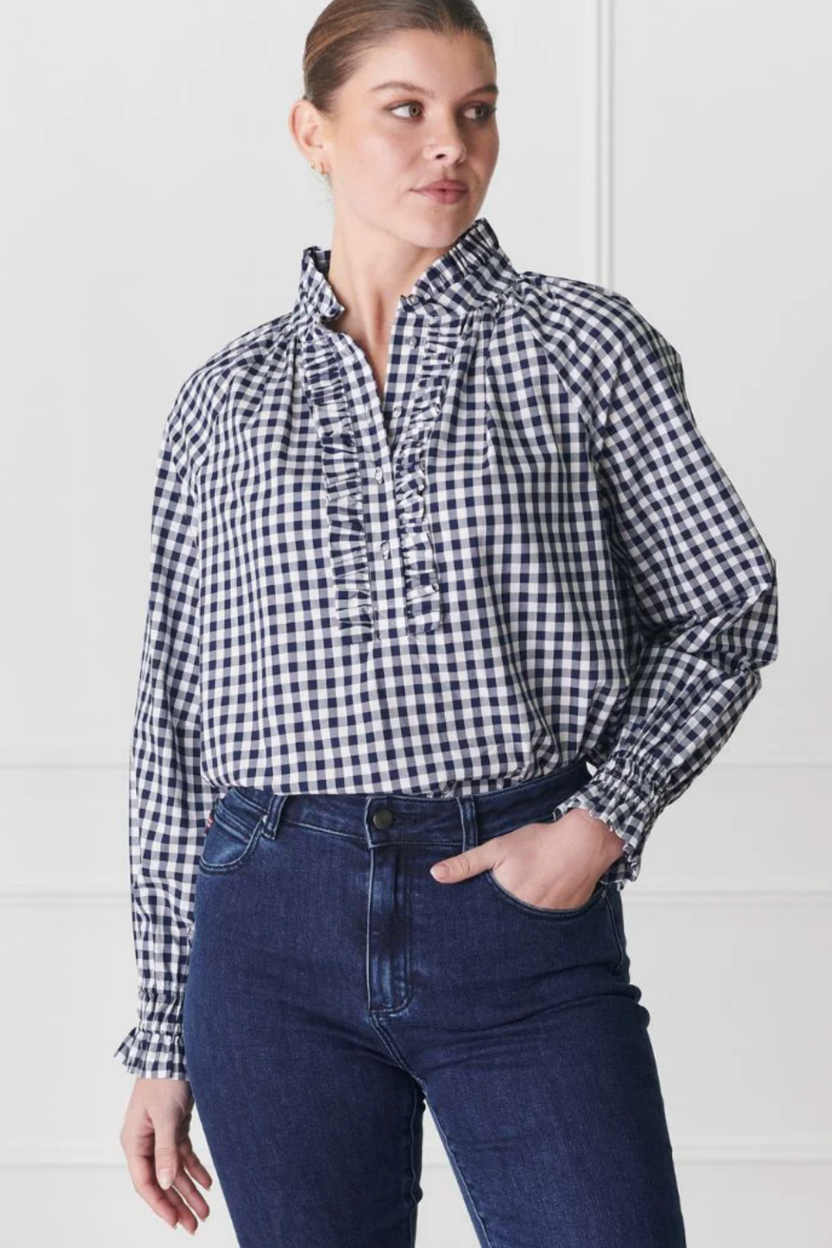 Hartford Navy Check Shirt