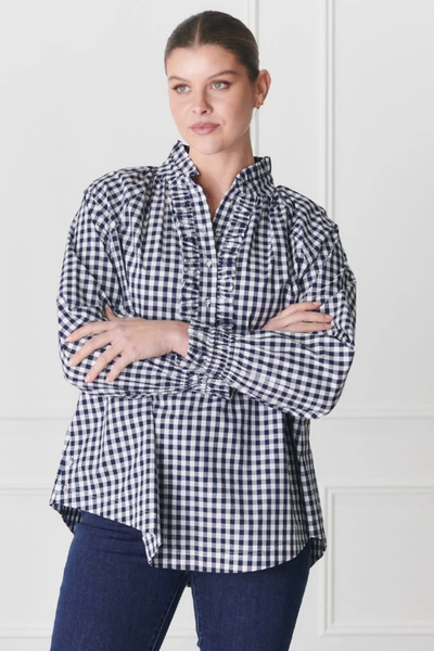 Hartford Navy Check Shirt