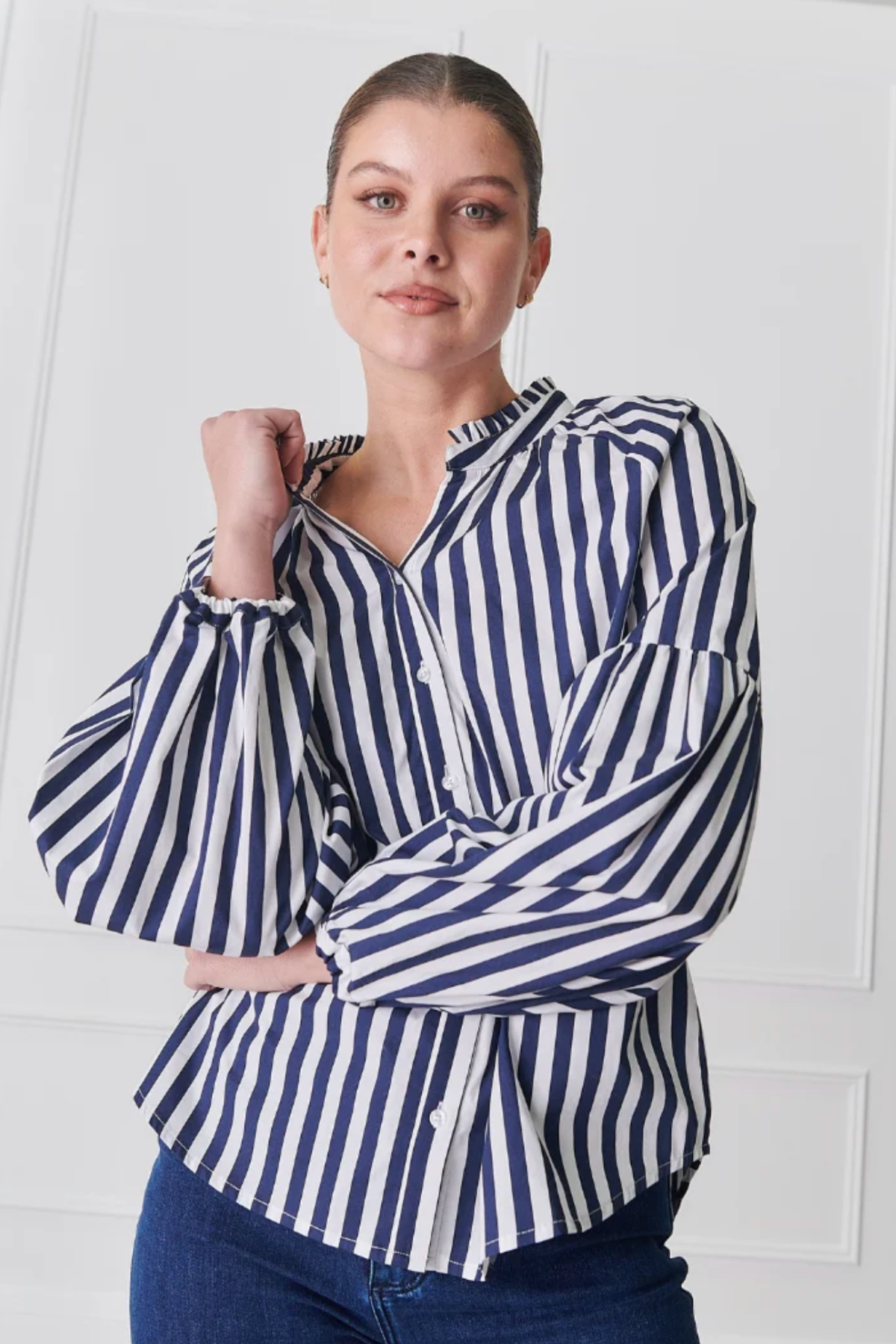 Jo Stripe Shirt Navy