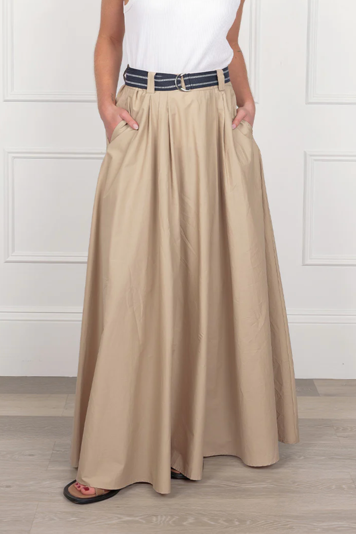Kara Cotton Maxi Skirt Stone