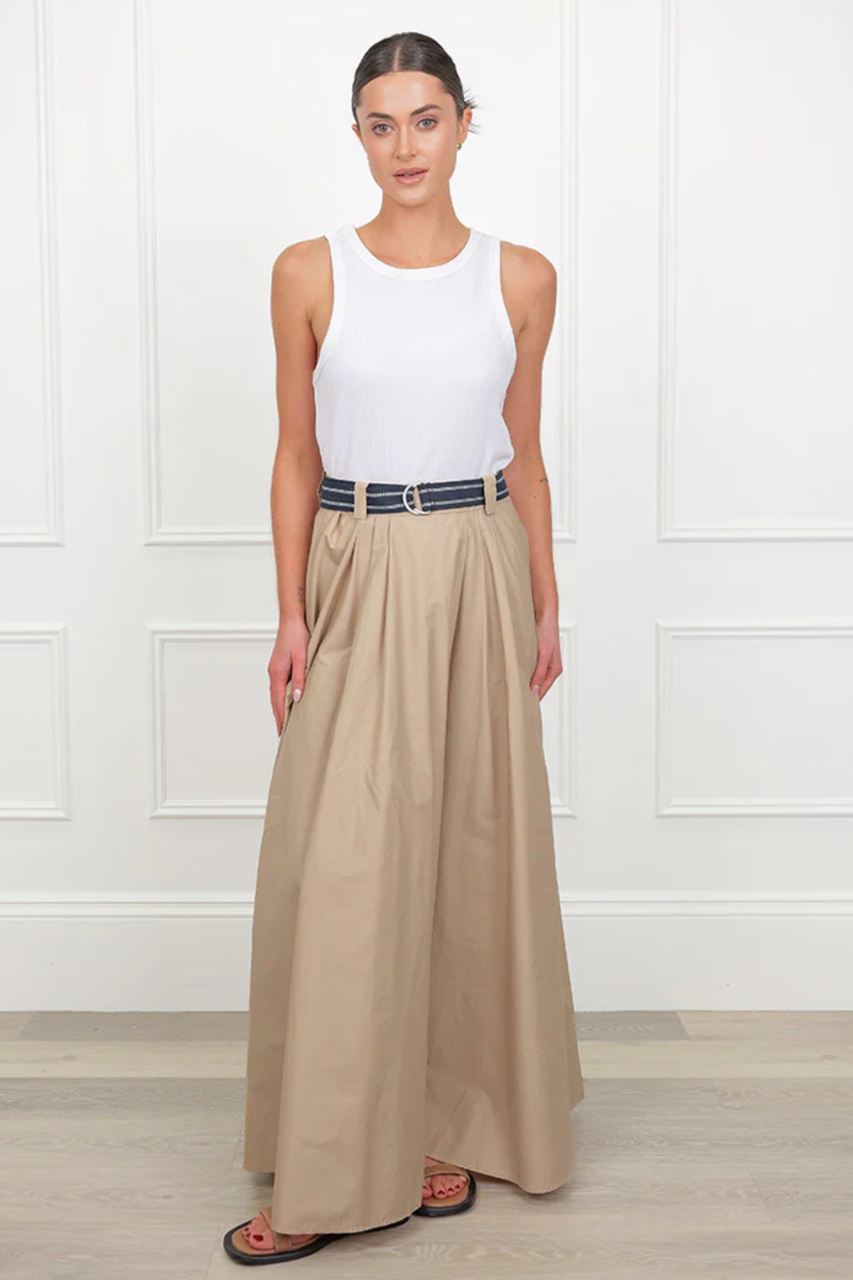 Kara Cotton Maxi Skirt Stone