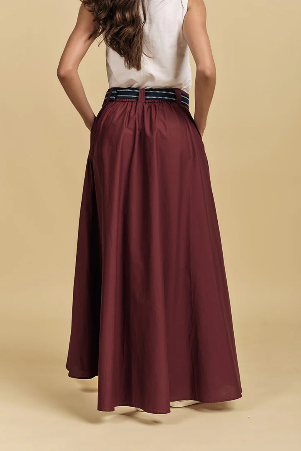 Kara Maxi Skirt Burgundy