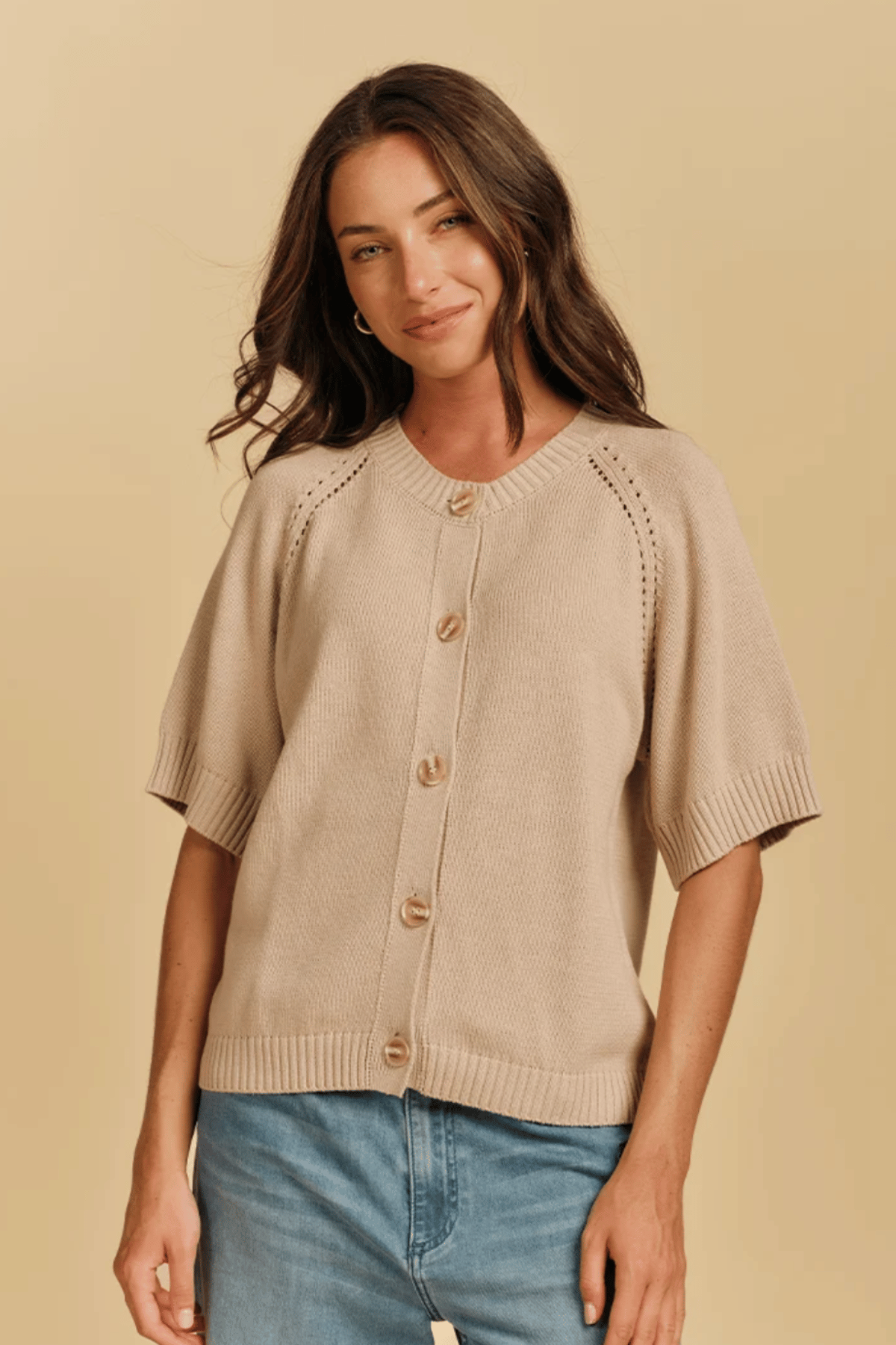 Maisy Knit Cardigan Sand