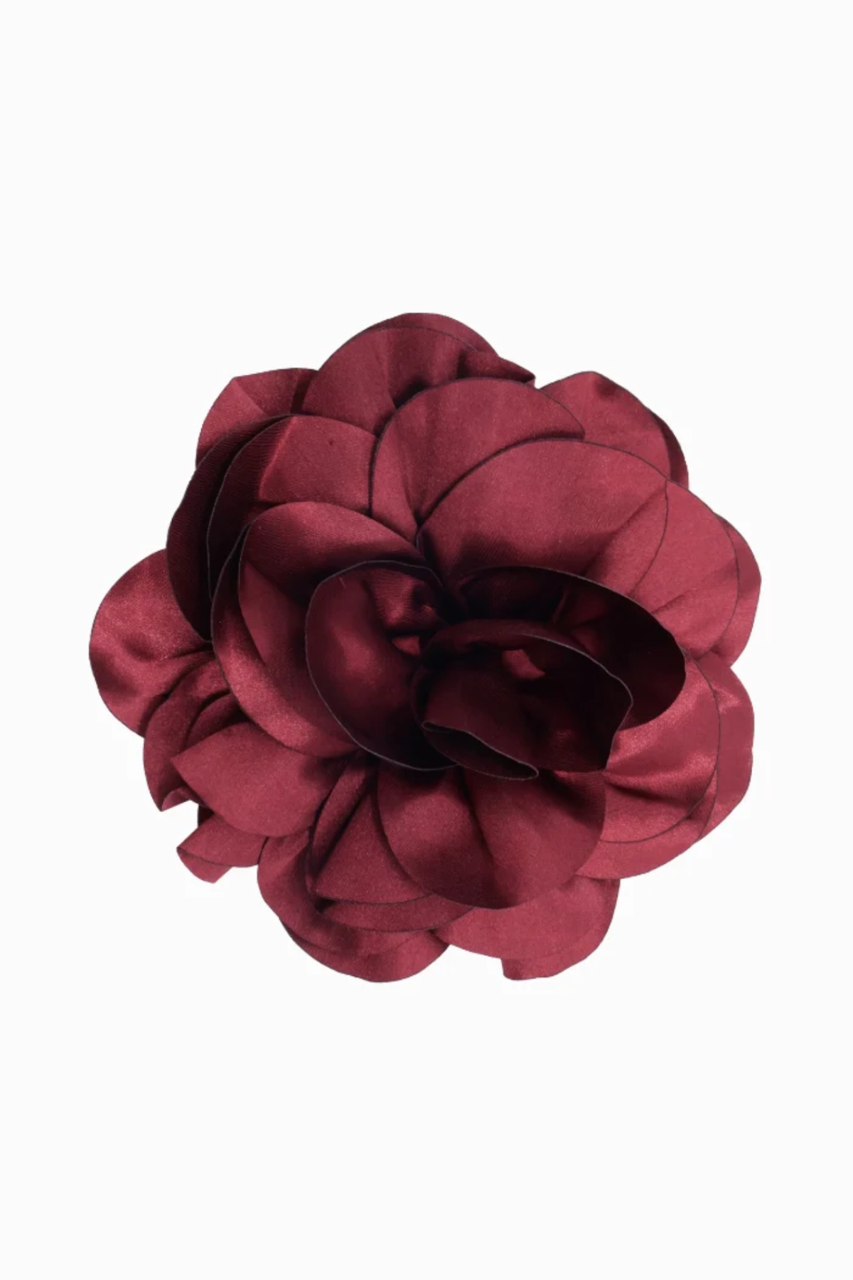 Satin Flower Brooch Merlot