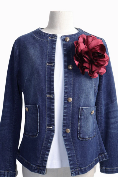 Satin Flower Brooch Merlot