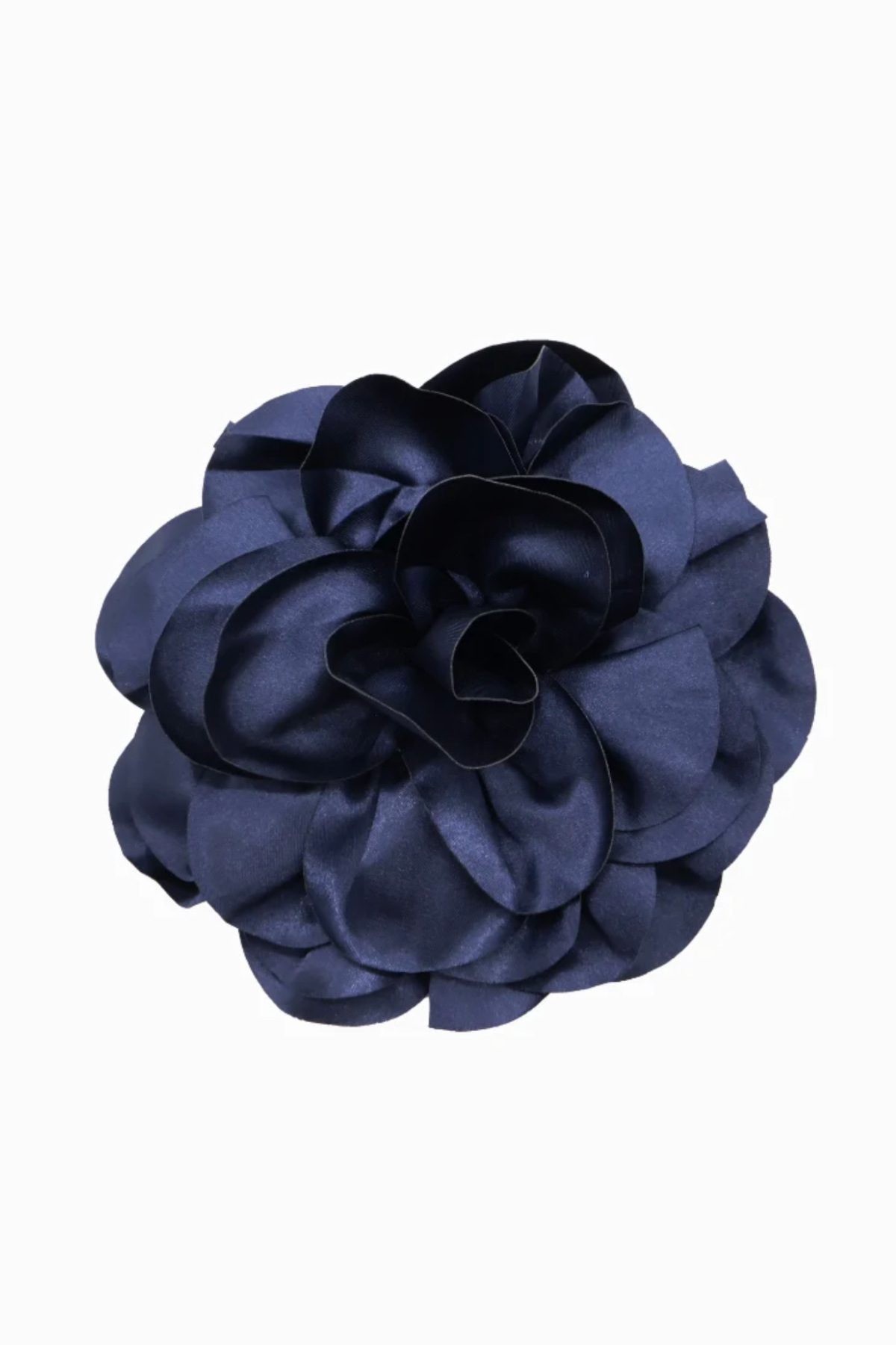 Satin Flower Brooch Navy