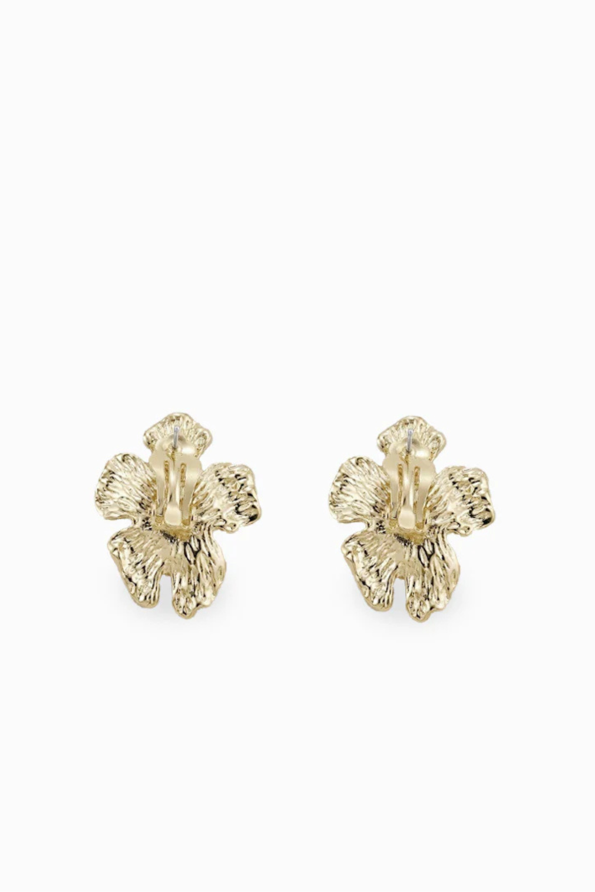 Pearl Centred Flower Studs Gold