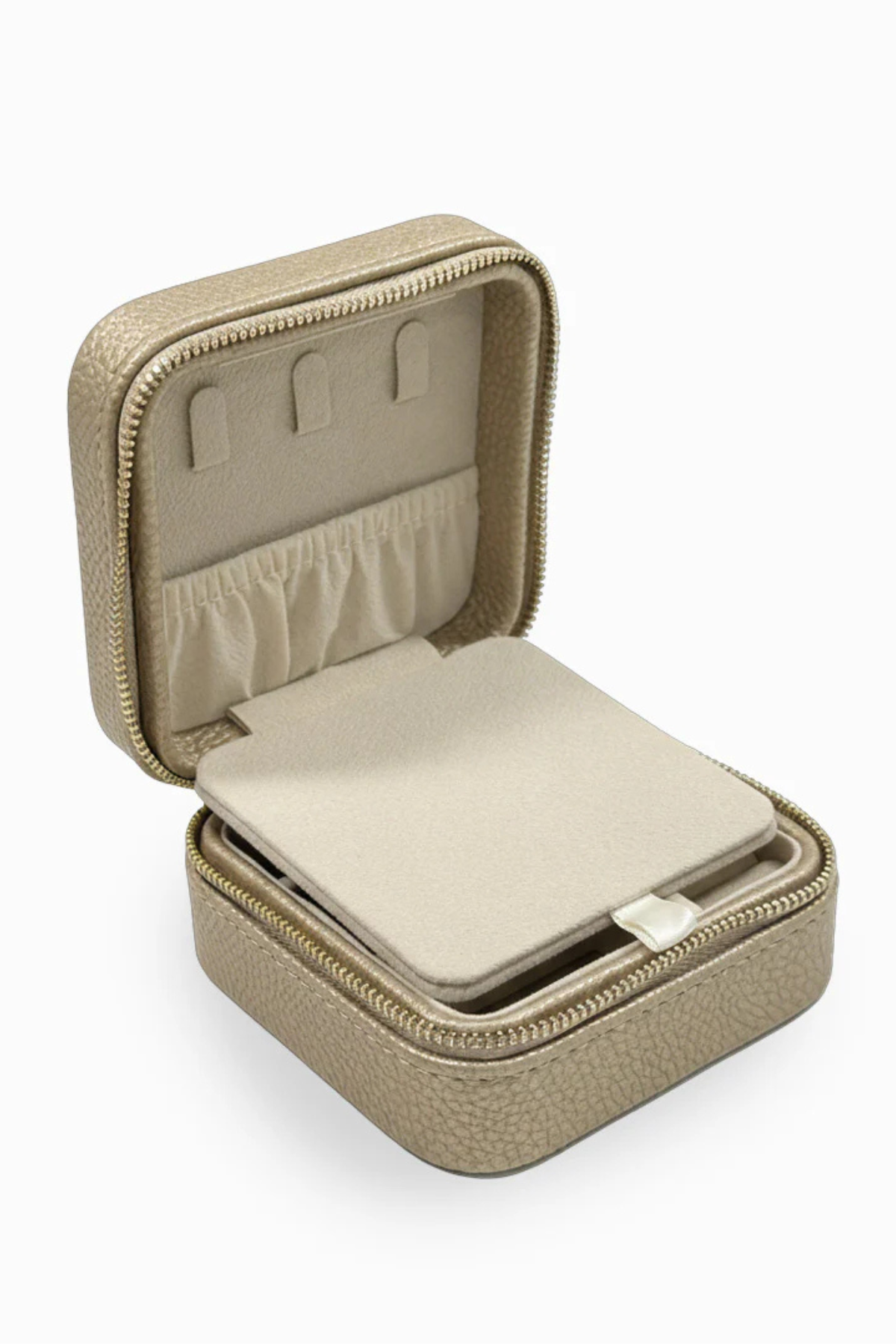 Square Jewellery Case Pebble Gold