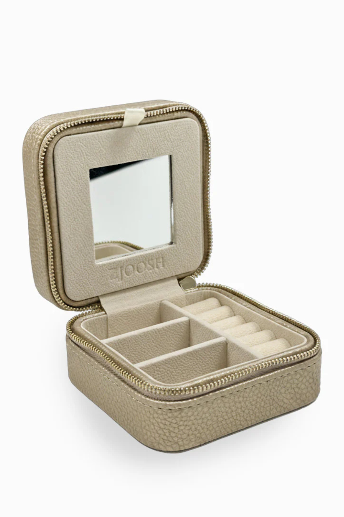 Square Jewellery Case Pebble Gold