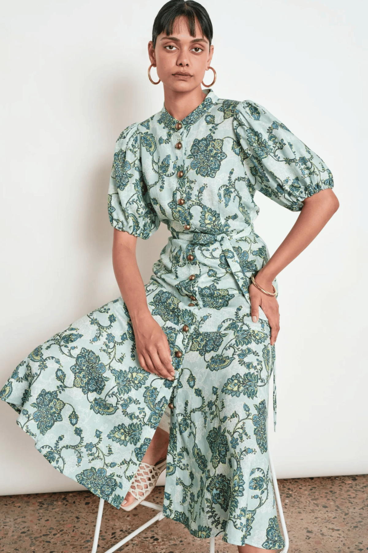 Cascade Dress Fern Paisley