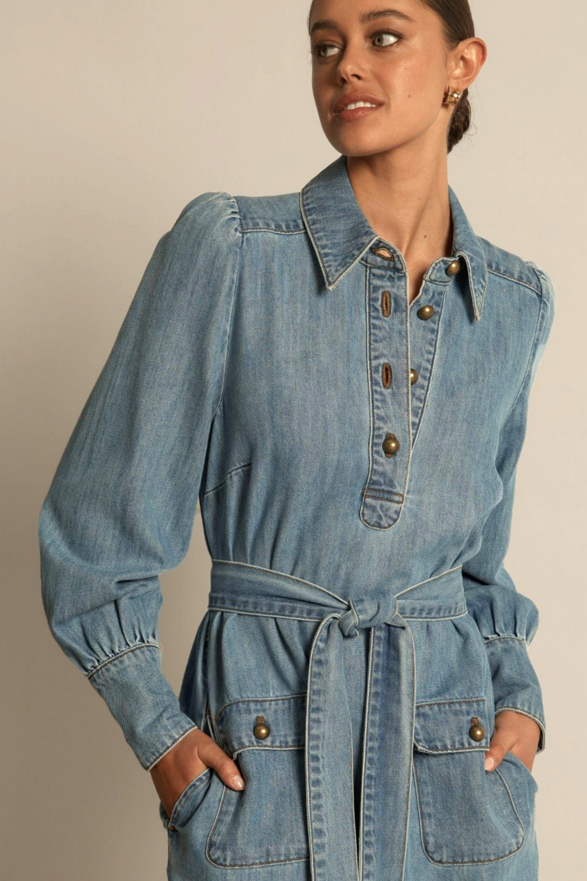 Opal Dress Light Washed Denim