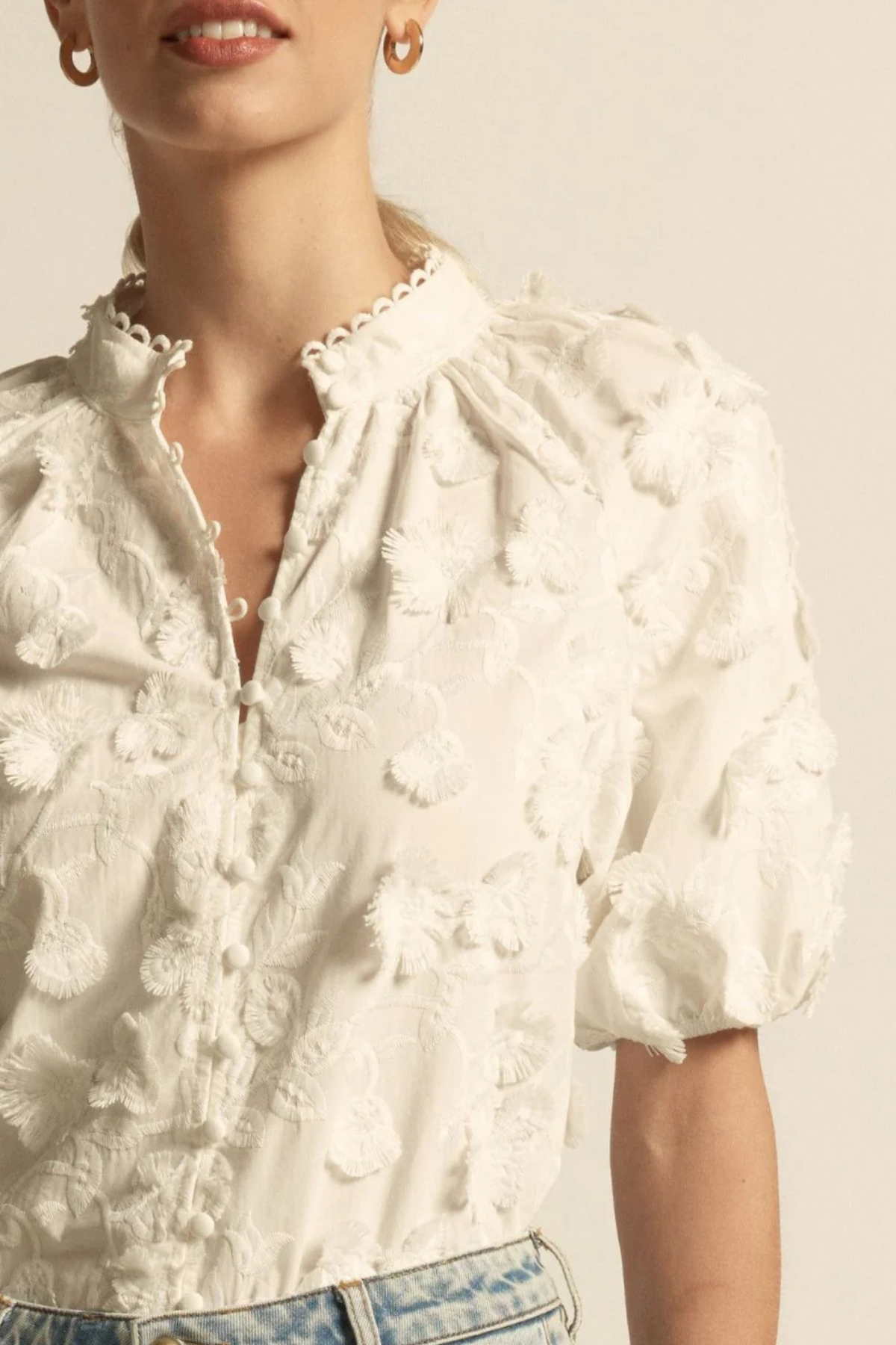 Solstice Top Broderie Porcelain