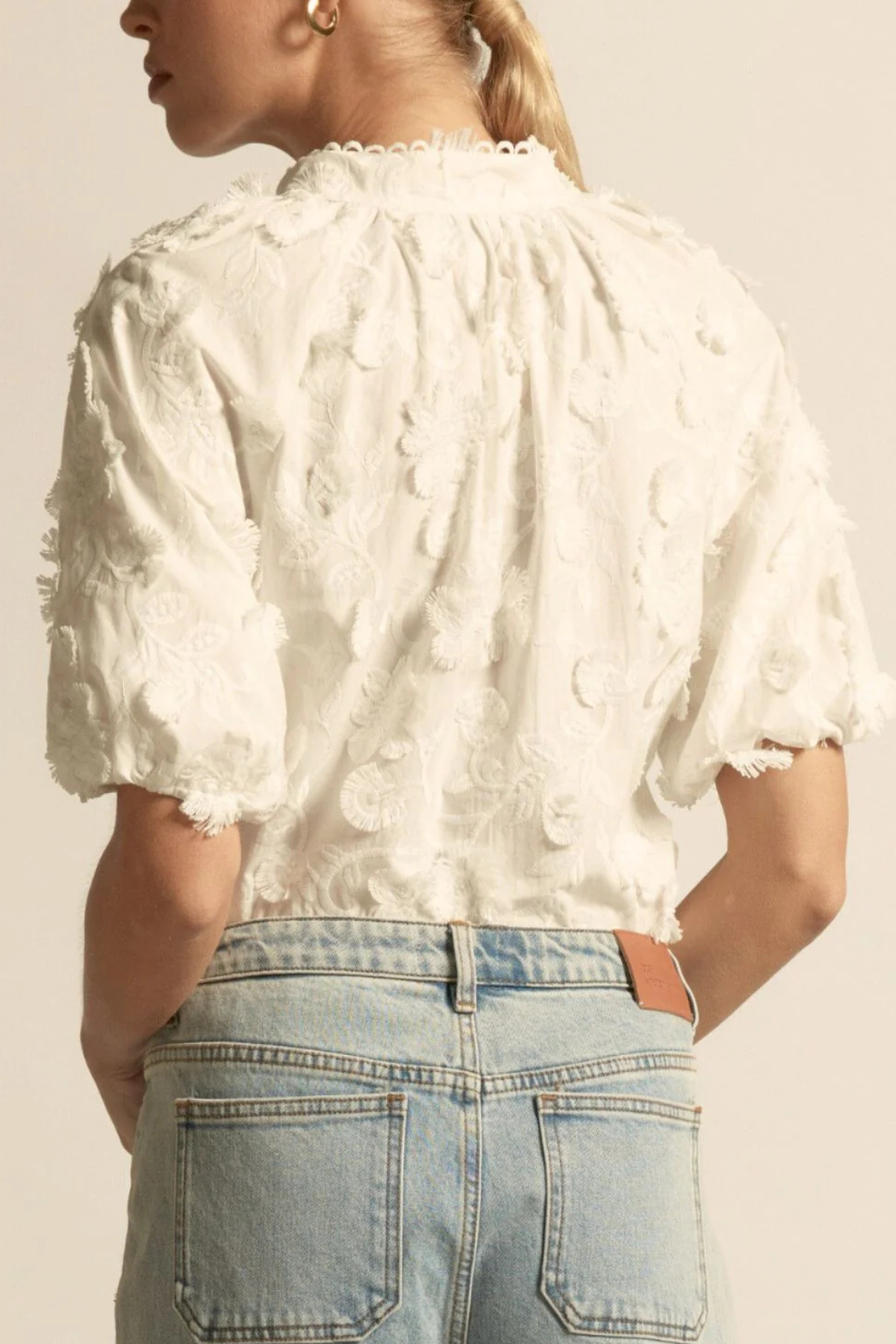 Solstice Top Broderie Porcelain