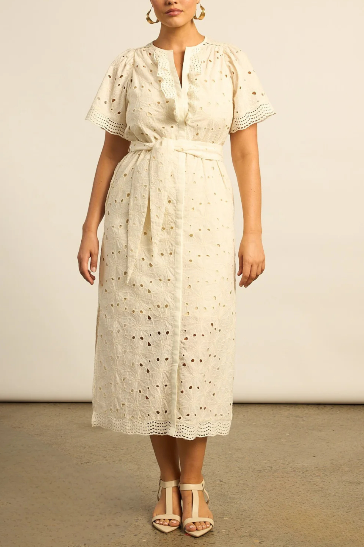 Voyage Dress Broderie Cream