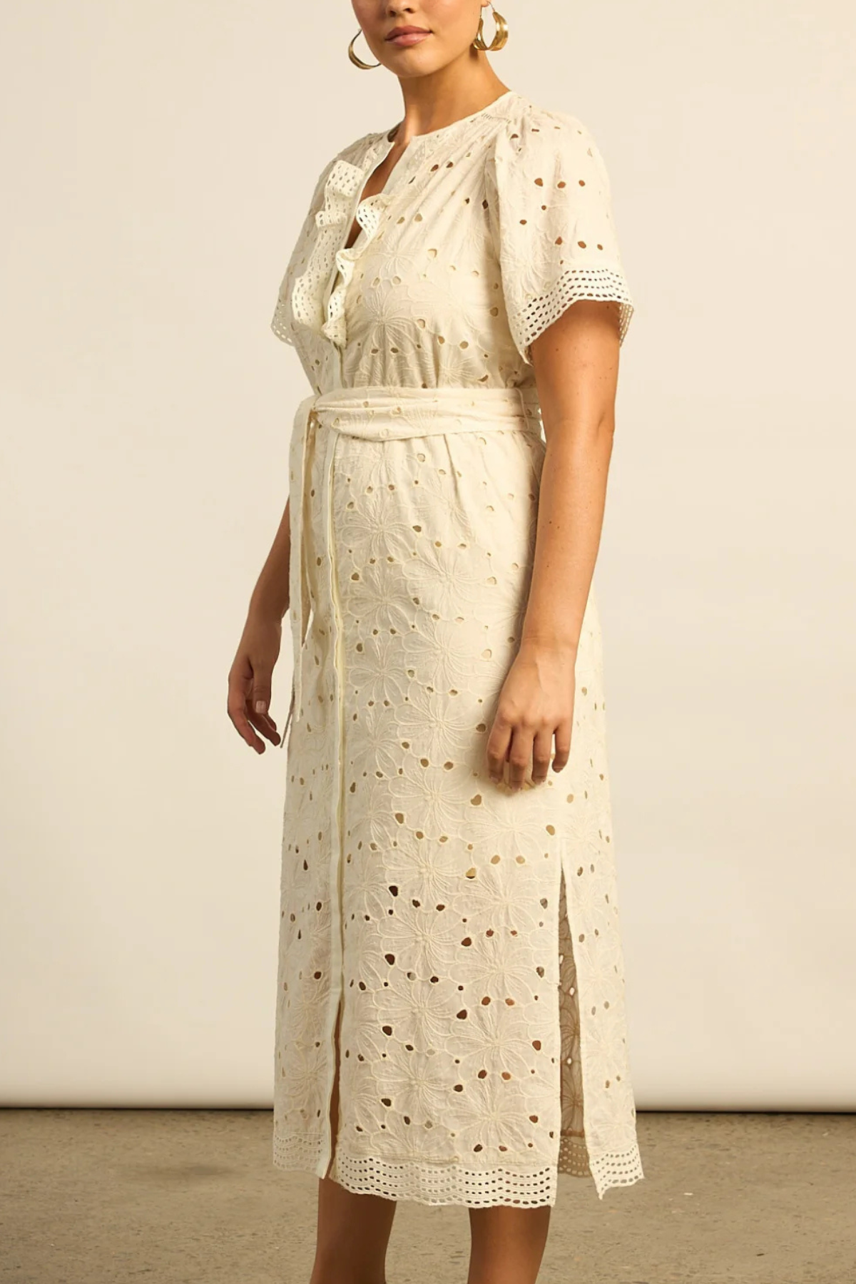 Voyage Dress Broderie Cream