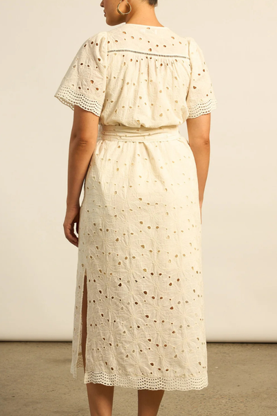 Voyage Dress Broderie Cream
