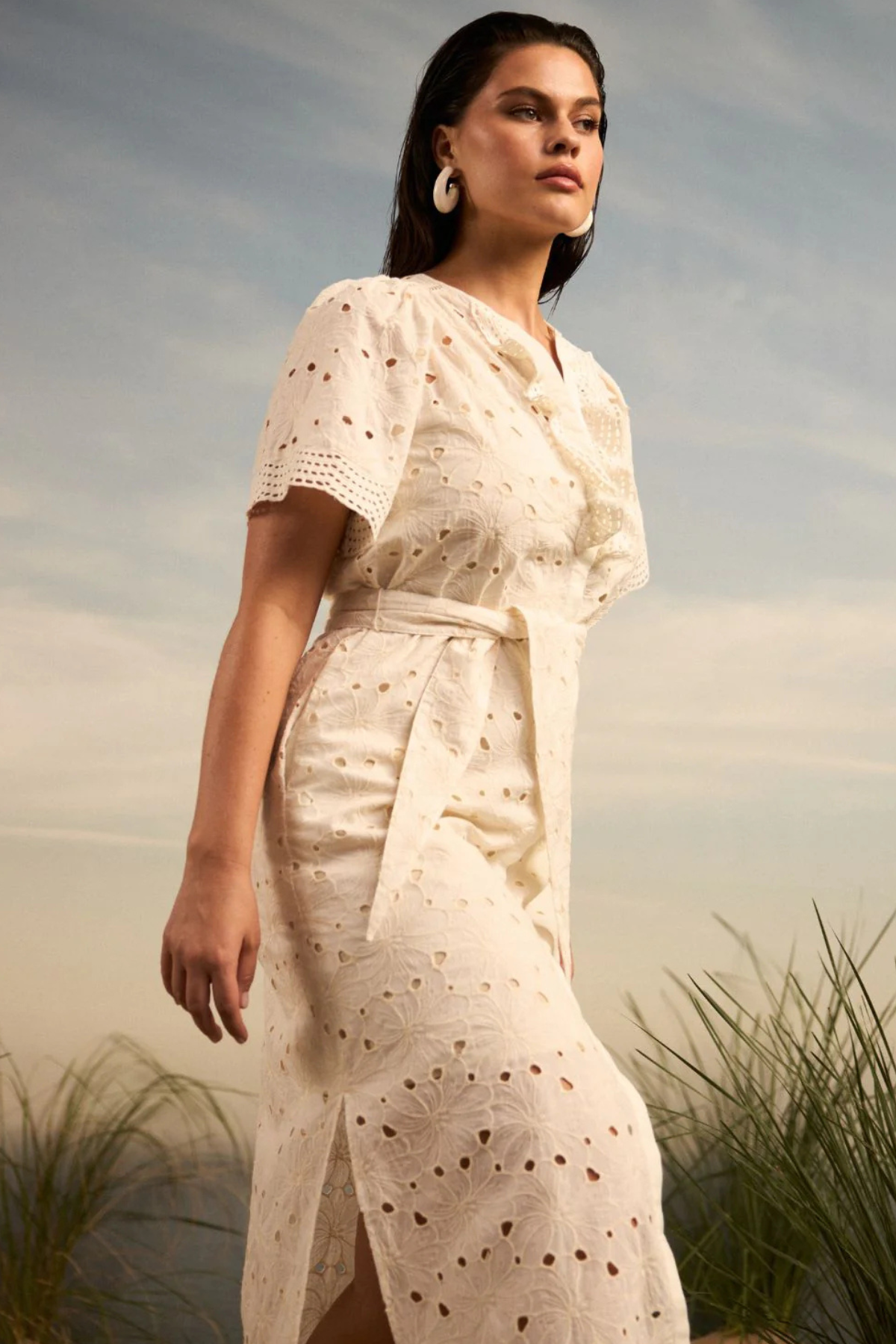 Voyage Dress Broderie Cream