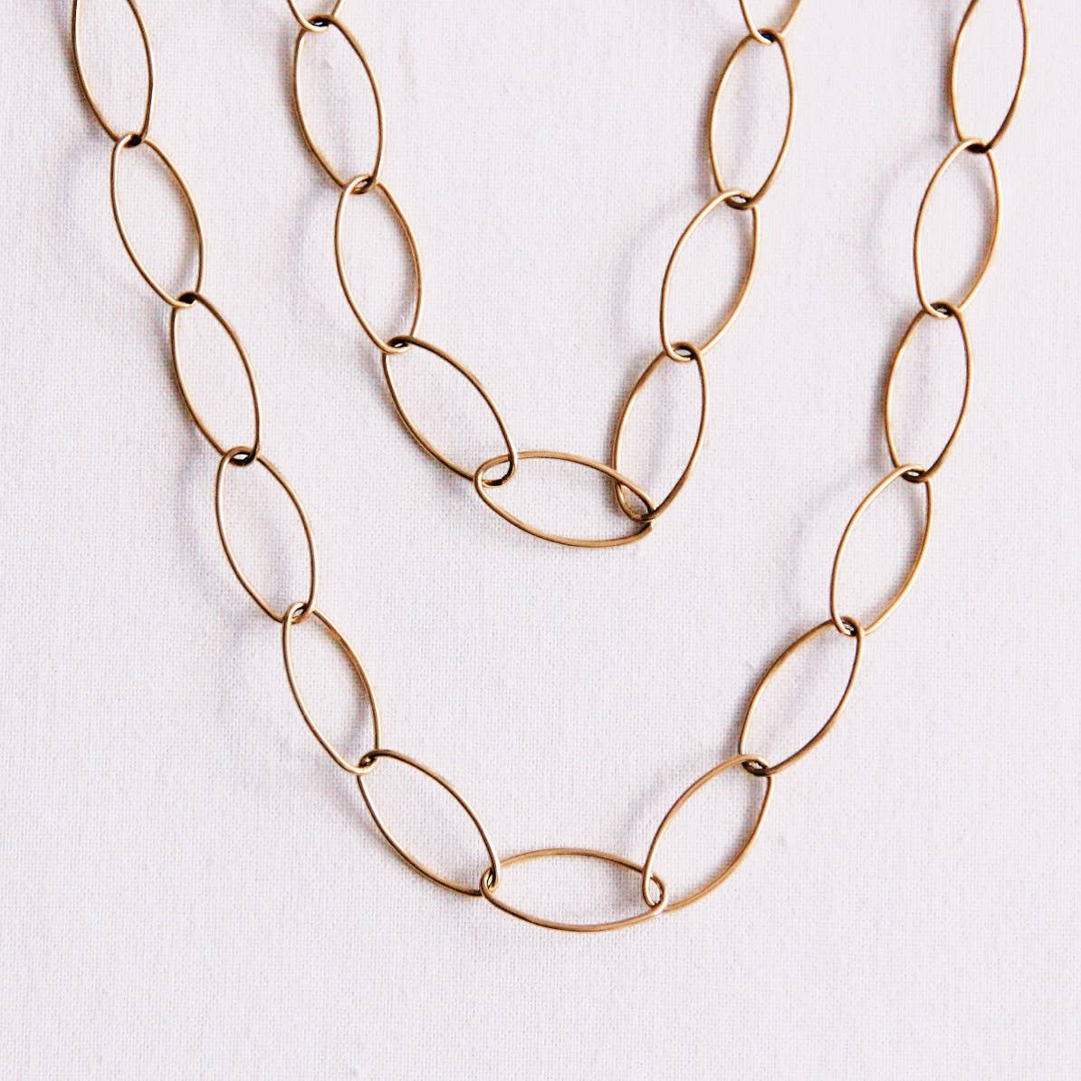 Long Oval Chain Necklace