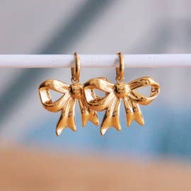 Large Bow Gold Hoop Earrings
