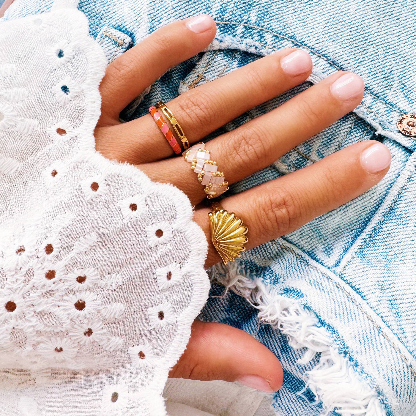 Tilabead Ring Pink Gold