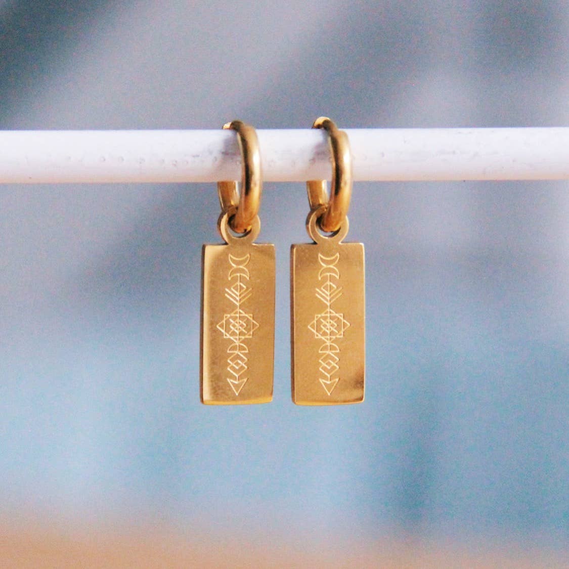 Arrow & Moon Hoop Earrings