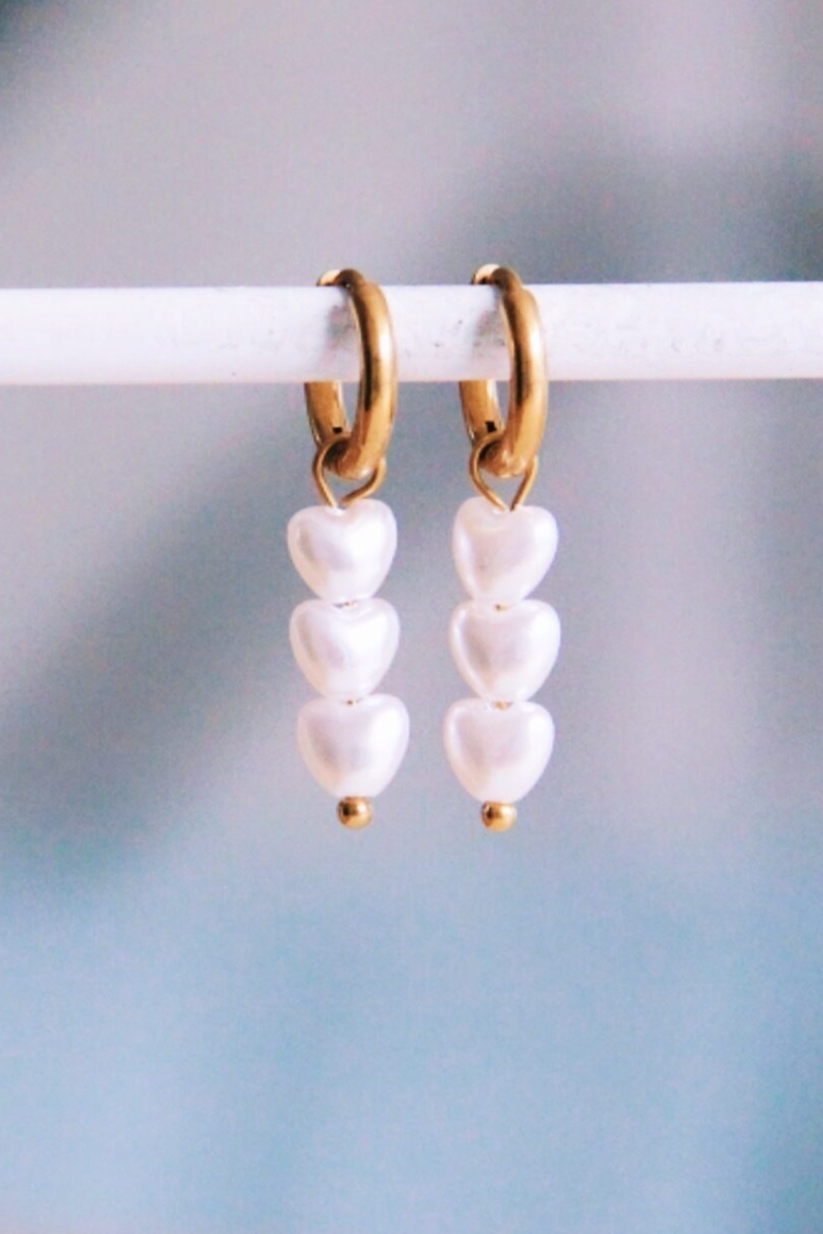 Triple Pearl Heart Drops