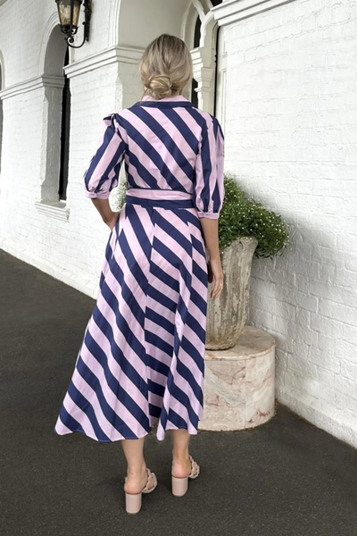 Bianca Dress Pink Navy Dress