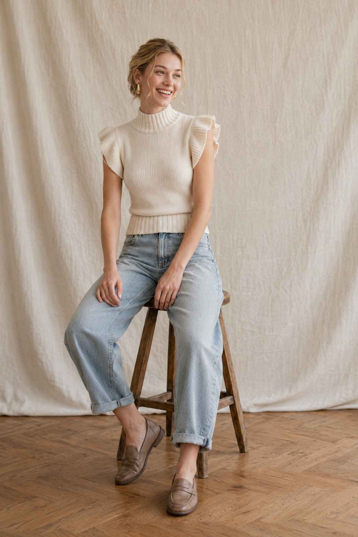 Butterfly Sleeve Knit Vest
