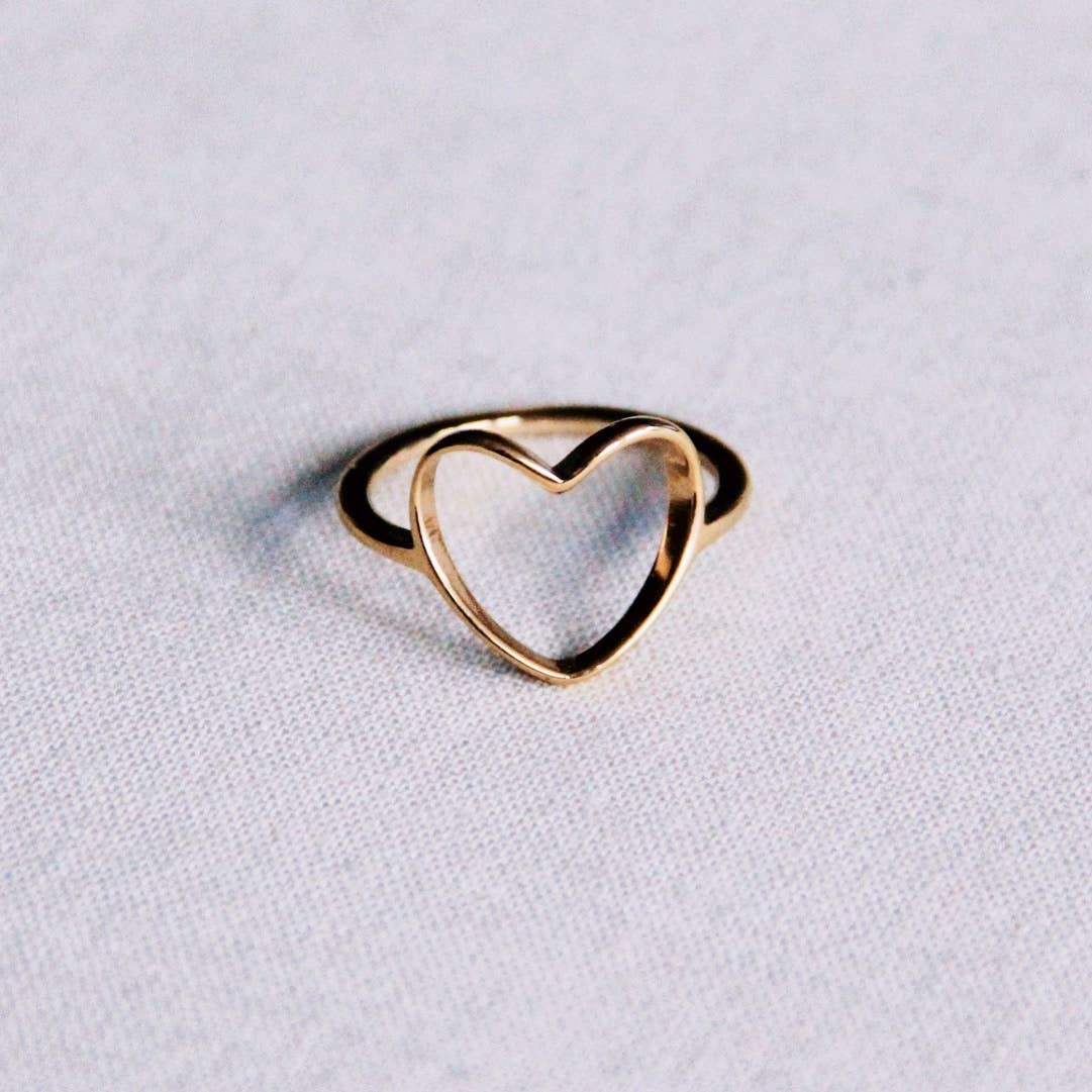 Open Heart Gold Ring
