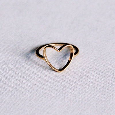 Open Heart Gold Ring