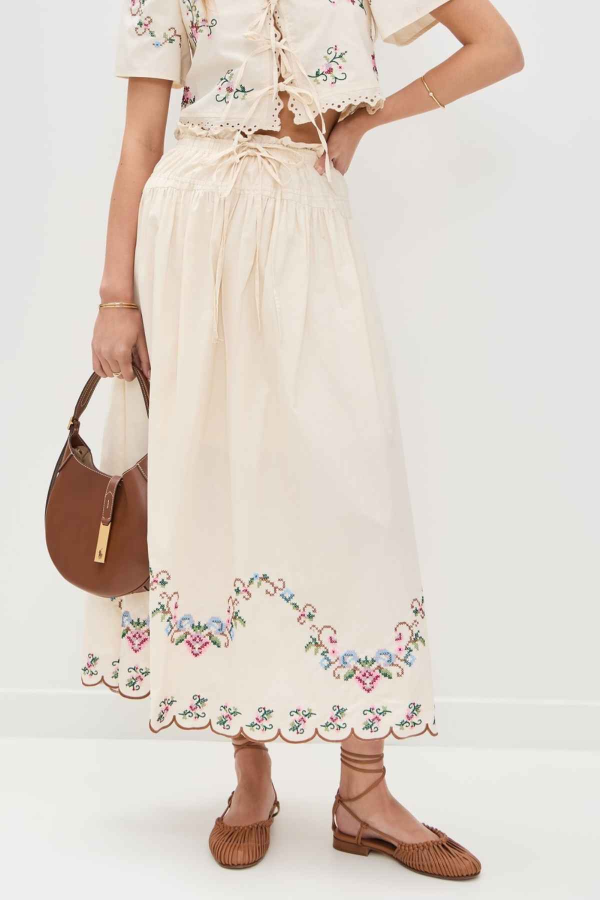 Cross Stitch Floral Skirt