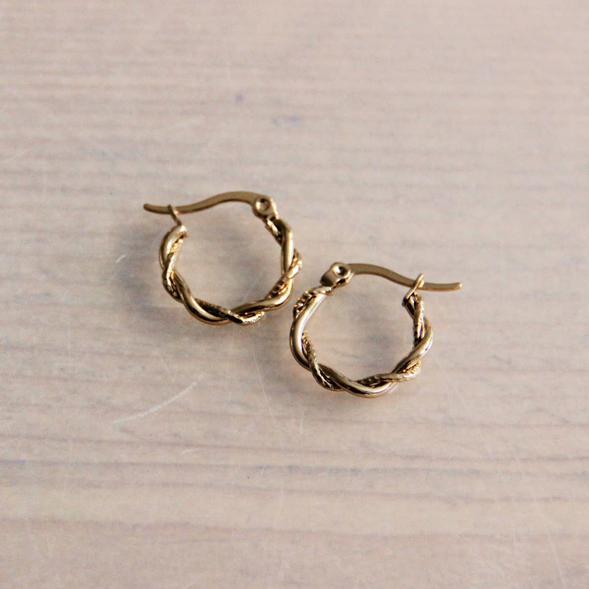 Twisted Gold Hoops