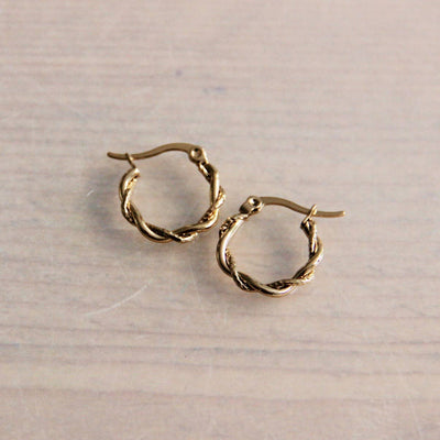 Twisted Gold Hoops