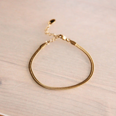 Flat Snake Gold Bracelet