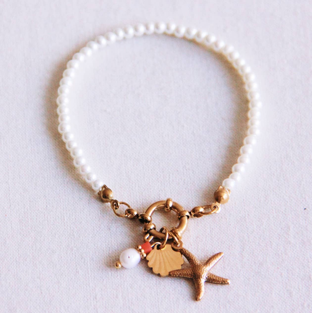 Pearl Bracelet Starfish & Shell