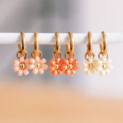 Hoop Earrings Daisy Flower