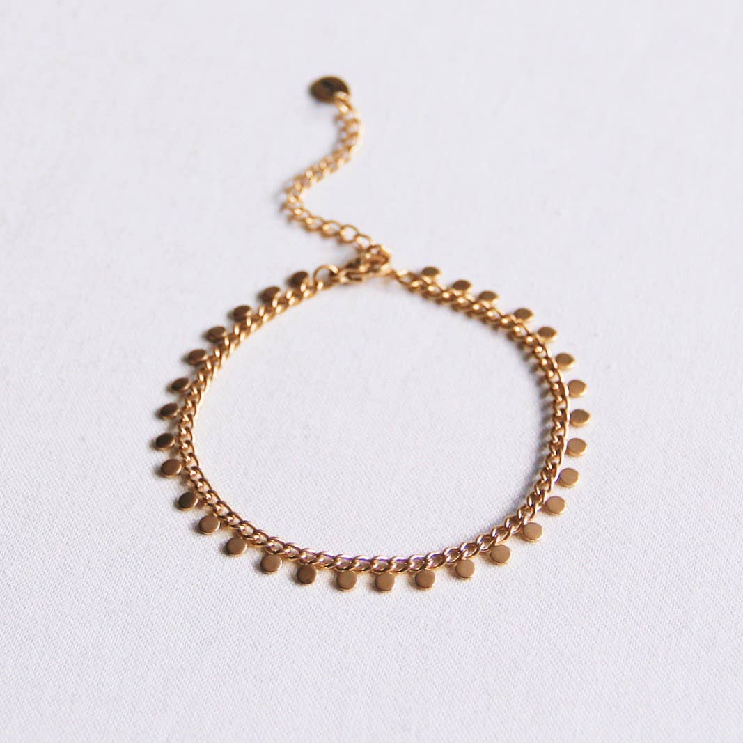 Coin Chain Gold Bracelet