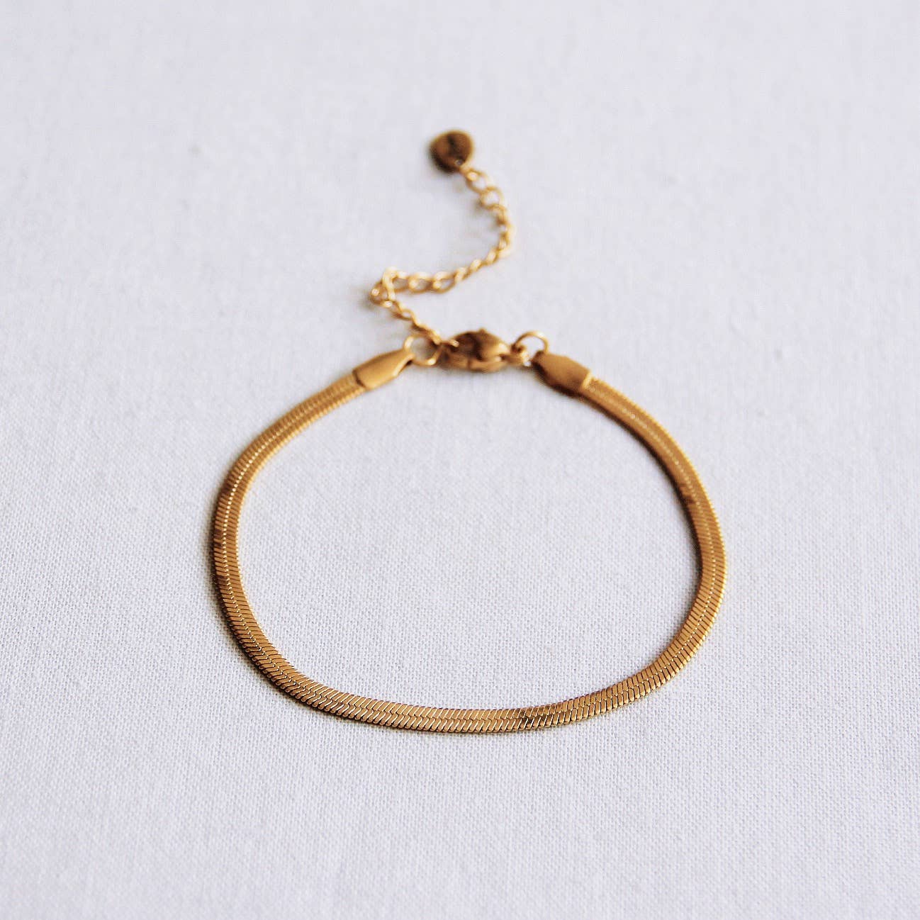 Flat Snake Gold Bracelet