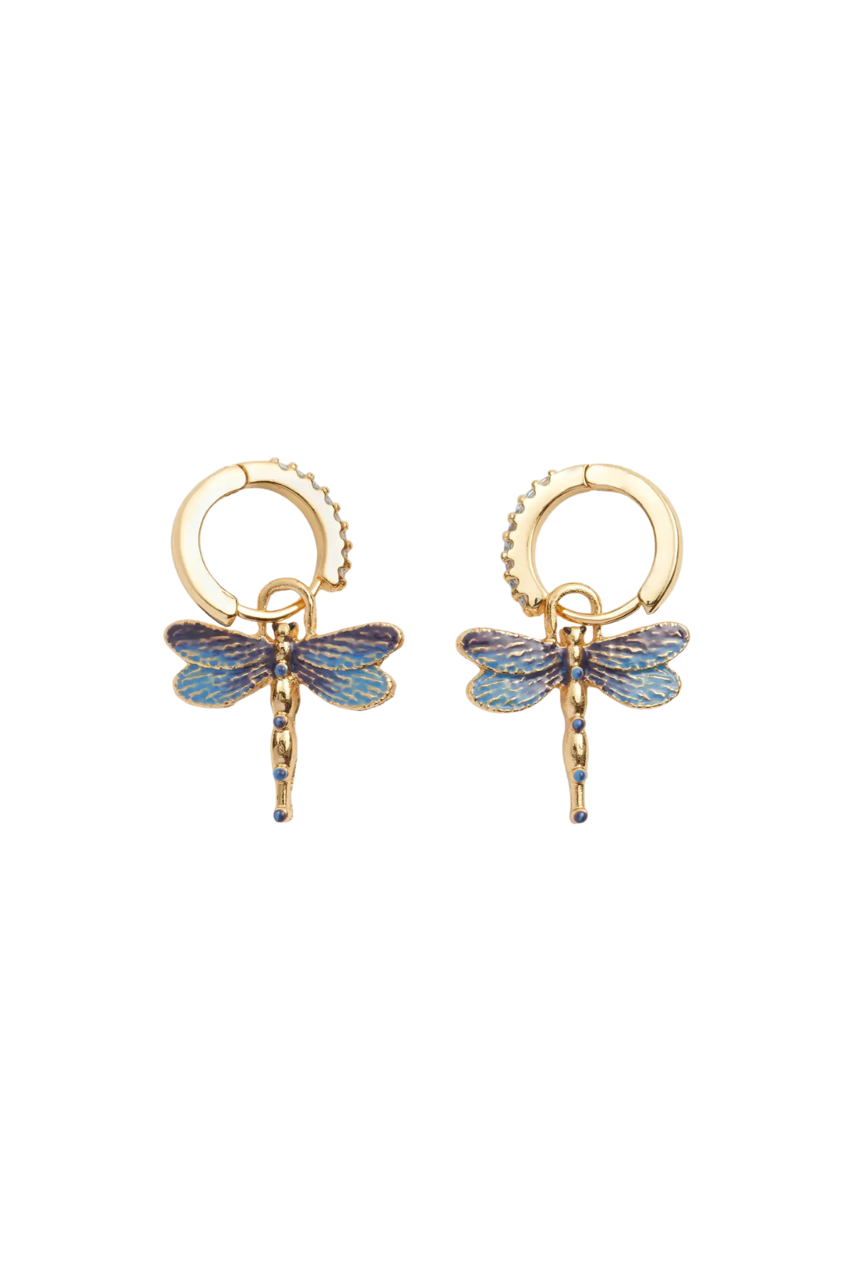 Dragonfly Charm Huggie Earrings