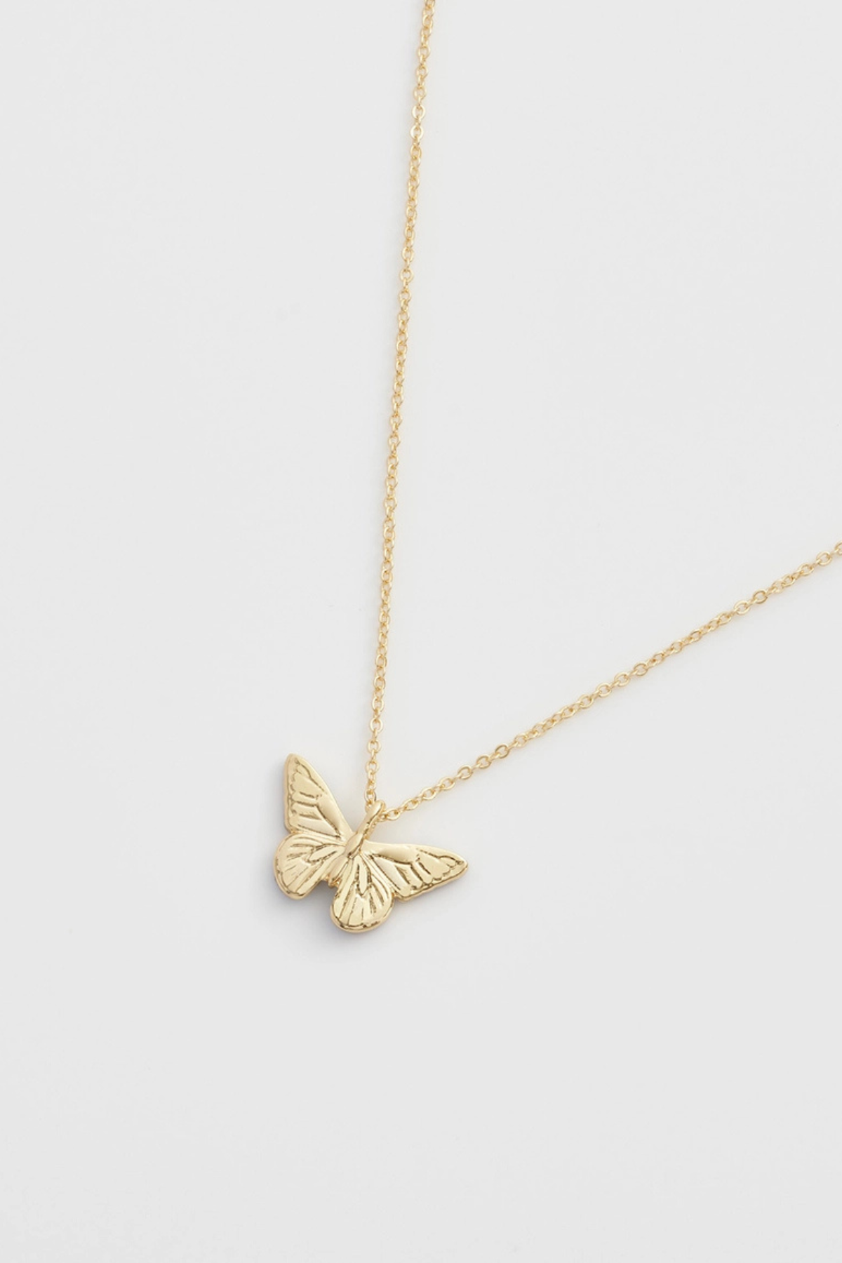 Enamel Blue Butterfly Short Necklace