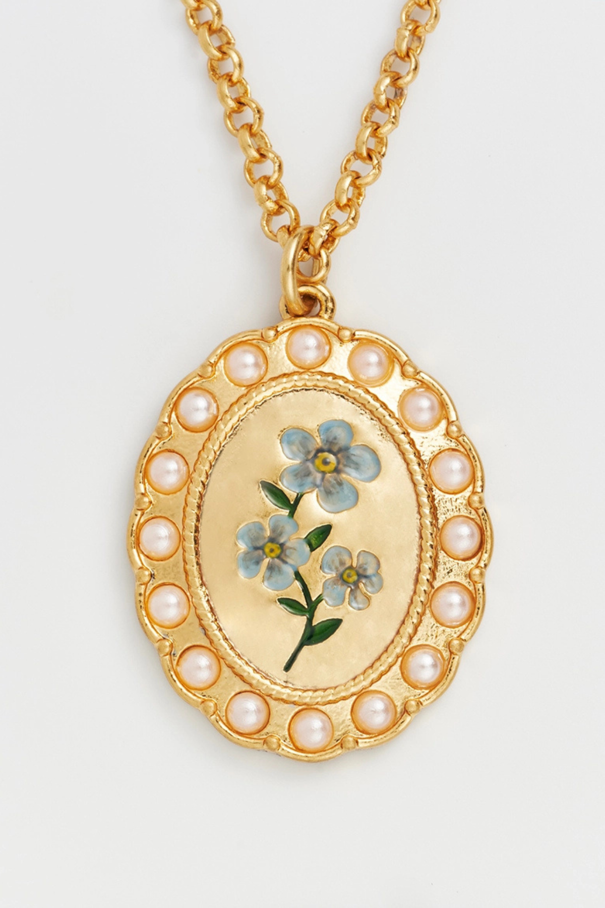 Forget Me Not Cameo Necklace