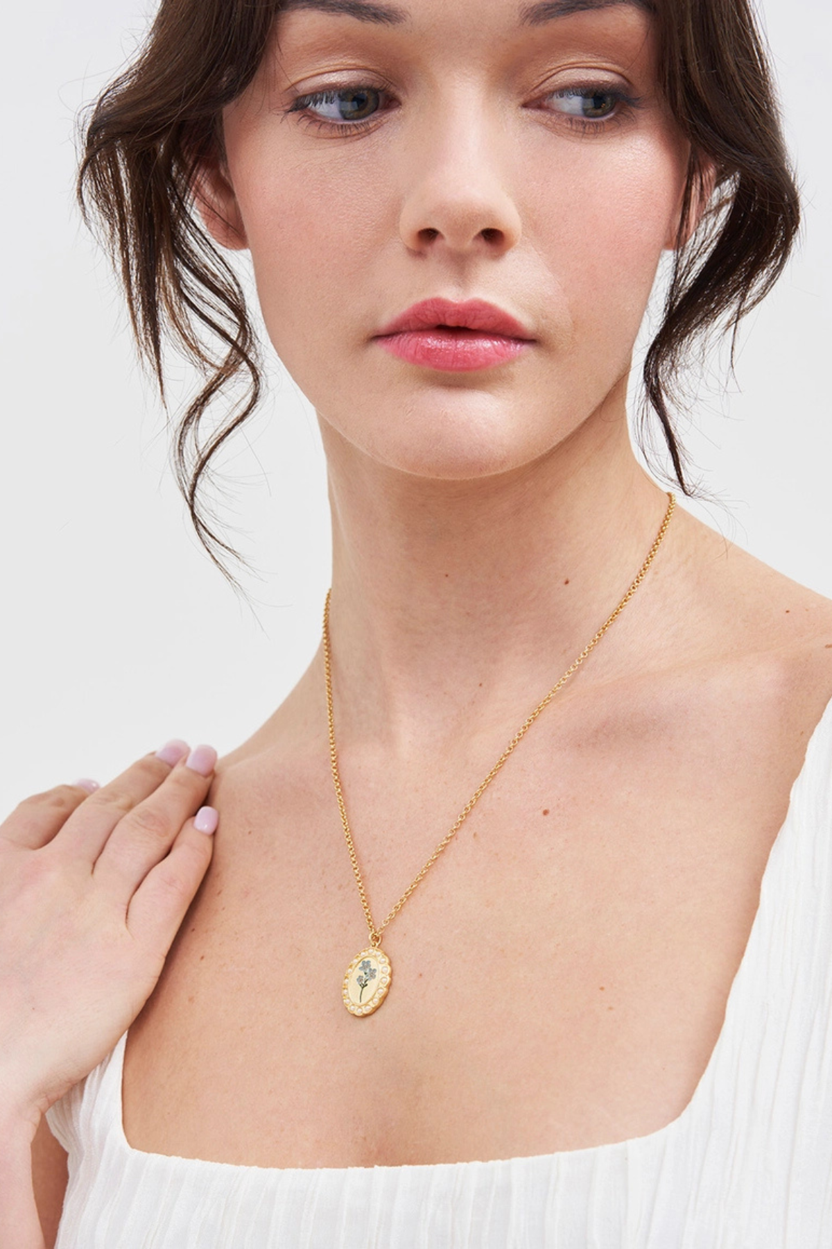 Forget Me Not Cameo Necklace